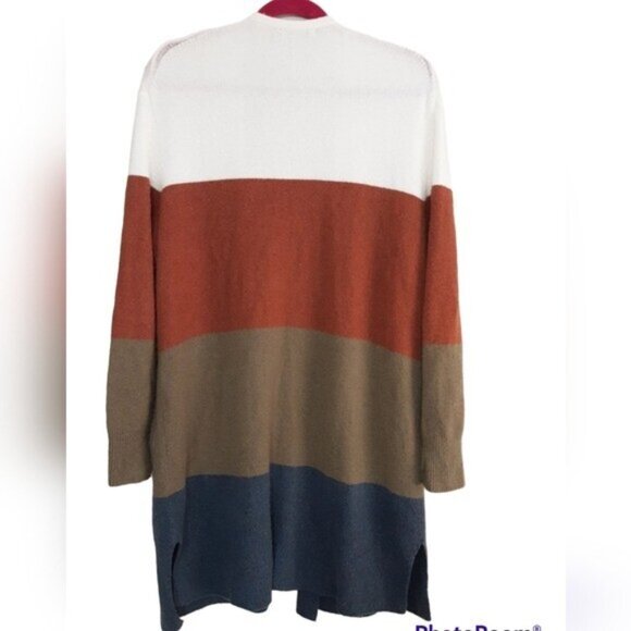 Madewell open cardigan women Knit  striped sweater M wool festival soft cozy y2k - Picture 5 of 7